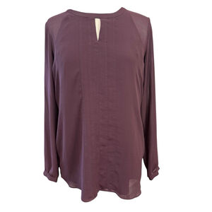 Cabi Blouse Size MD Purple Long Sleeve